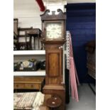 Clocks: 19th cent. Oak cased 30 hour longcase. John Pearce of Stratford on Avon, painted dial.