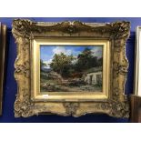19th cent. English School: Oil on board rustic cottage, plaque to frame John Syer. 12ins. x 9ins.
