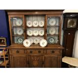 Late 19th/early 20th cent. oak aesthetic style dresser, three drawer base over three compartments,