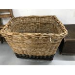 Rustic: Early 20th cent. Laundry basket. 35ins.