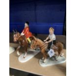 Katzhutte: Girl on horseback and boy on horseback, c1960, model 2096. (2).