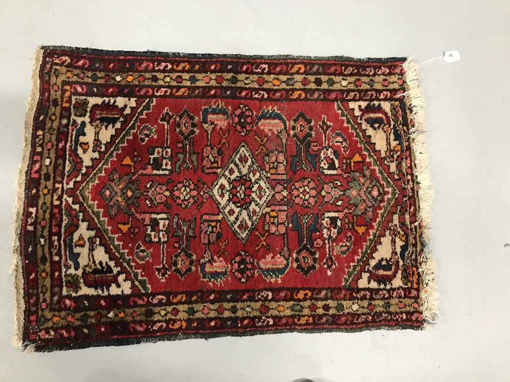 Rugs: 20th cent. Rose Madder prayer mat.