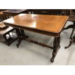 19th cent. Mahogany side table on turned supports. 45ins.