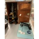 Scientific Instruments: Spencer of Buffalo, USA, microscope, boxed with key. Book, 'The Beginners