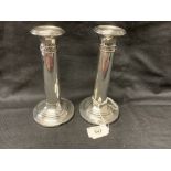 Hallmarked Silver: Pair of candlesticks, hallmarked Birmingham 1907. Height 7ins.