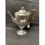 Hallmarked Silver: Edwardian coffee pot on oval foot, decorated body. London 1901. 25oz approx.