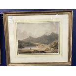 Late 18th/early 19th cent. English School: Mountain scene with label on verso for Irene and Stanhope