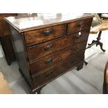 19th cent. Mahogany chest of two short and three long drawers. 40½ins.