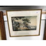 English School: Early 20th cent. unsigned watercolour on canvas, "Cottage by the Lake". Framed and