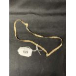 Hallmarked Gold: 9ct. yellow and white gold entwined flat s link chain, Birmingham import mark. 7.2g