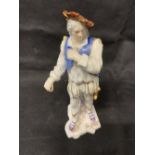 19th cent. Ceramics: Figure of a dandy, marked with a gold anchor, probably Samson. 5½ins.