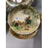 Royal Doulton: Under the Greenwood Tree Series, cinder dish with wavy edge x 2. 9ins.