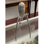 Kitchenalia: Aluminium lemon squeezer juicer, juicy salif Philippe Starck design.