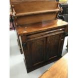 19th cent. Mahogany dwarf chiffonier with single shelf, galleried back, one large drawer over two
