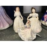 Royal Doulton Figurines: Ninette HN 3215, Joy Collectors Club, Amanda HN 3615 - unboxed.