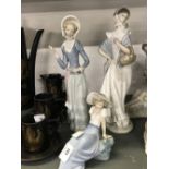 20th cent. Ceramics: Neo, three figures of ladies. (3)