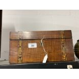 Sewing Requisites: 19th cent. Mahogany sewing box with fitted interior. 11½ins. x 8½ins. x 6ins.