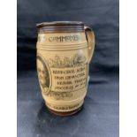 Doulton Lambeth: Political commemorative jug, William Gladstone 7½ins.