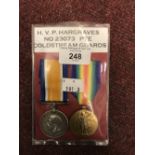 WWII Medals: Victory and War Medal pairs to HVP Hargraves Coldstream Guards and Sgt. Catchpole