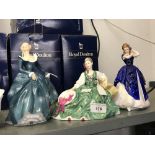Royal Doulton Figurines: Elyse HN 2474, Laura HN 3136, Fragrance HN 2334. All boxed (3).