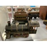 Toys: Post WWI tinplate Bing 1-48 loco, tender, goods truck and three carriages (6).