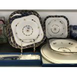 20th cent. Ceramics: Royal Worcester dessert service 'Maple' plates x 8, serving bowls x 2, plus