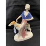Hertwig of Katzhutte: Art deco woman with dog c1935, model 9855, on page 43 Ladies of Hertwig.