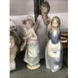 20th cent. Ceramics: Neo, three figures of girls. (3)