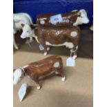 Border Fine Arts Farm Animals: Hereford bull, cow and calf.