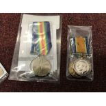 WWII Medals: Victory and War Medal pairs to Henry Scammel RAMC plus Pte. Hayhow Middlesex