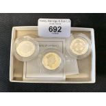 Coins: Silver Piedfort £1 1998 England, Scotland. Plus Ireland non Piedfort £1. (3)