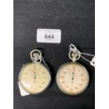 Militaria: White metal Air Ministry stop watch plus 1 other. (2).