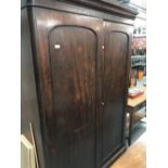 19th cent. Mahogany two door compactum, with fitted interior.