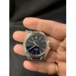 Watches: Stainless steel gent's Seiko perpetual calendar wristwatch, blue dial on stainless steel