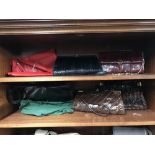 Fashion/Handbags: Jane Shilton deep red retro two way clutch or shoulder bag, lining machine