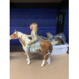 20th cent. Ceramics: Beswick mounted First Nation Chief No 1391 plus other model No 1391 A/F.