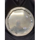Hallmarked Silver: Sheffield salver of large proportions 1932 46.6oz, diameter 15ins.