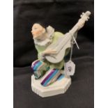 Katzhutte: Peirott playing stringed instrument, c1930, unusual colour. Height 8ins.