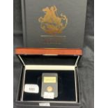 Gold Coins: Queen Elizabeth George and Dragon proof ¼ sovereign 22ct. Gibraltar 1.99g. With box,