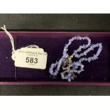 Tanzanite jewellery: Bracelet, double strand tanzanite.