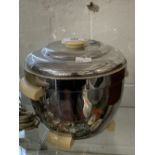 20th cent. Thermos insulated ice bucket, chrome and cream plastic.