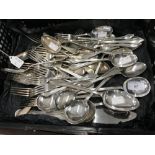 Metalware: Silverplate, EPNS, flatware including Mappin and Webb, large selection of spoons and