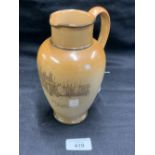 20th cent. Ceramics: Doulton Lambeth brown glaze jug bearing the image of the Tower of London from