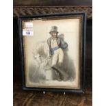 19th cent. French school: A young cad with his horse, signed lower left Joseph Felon. 7ins. x 9ins.