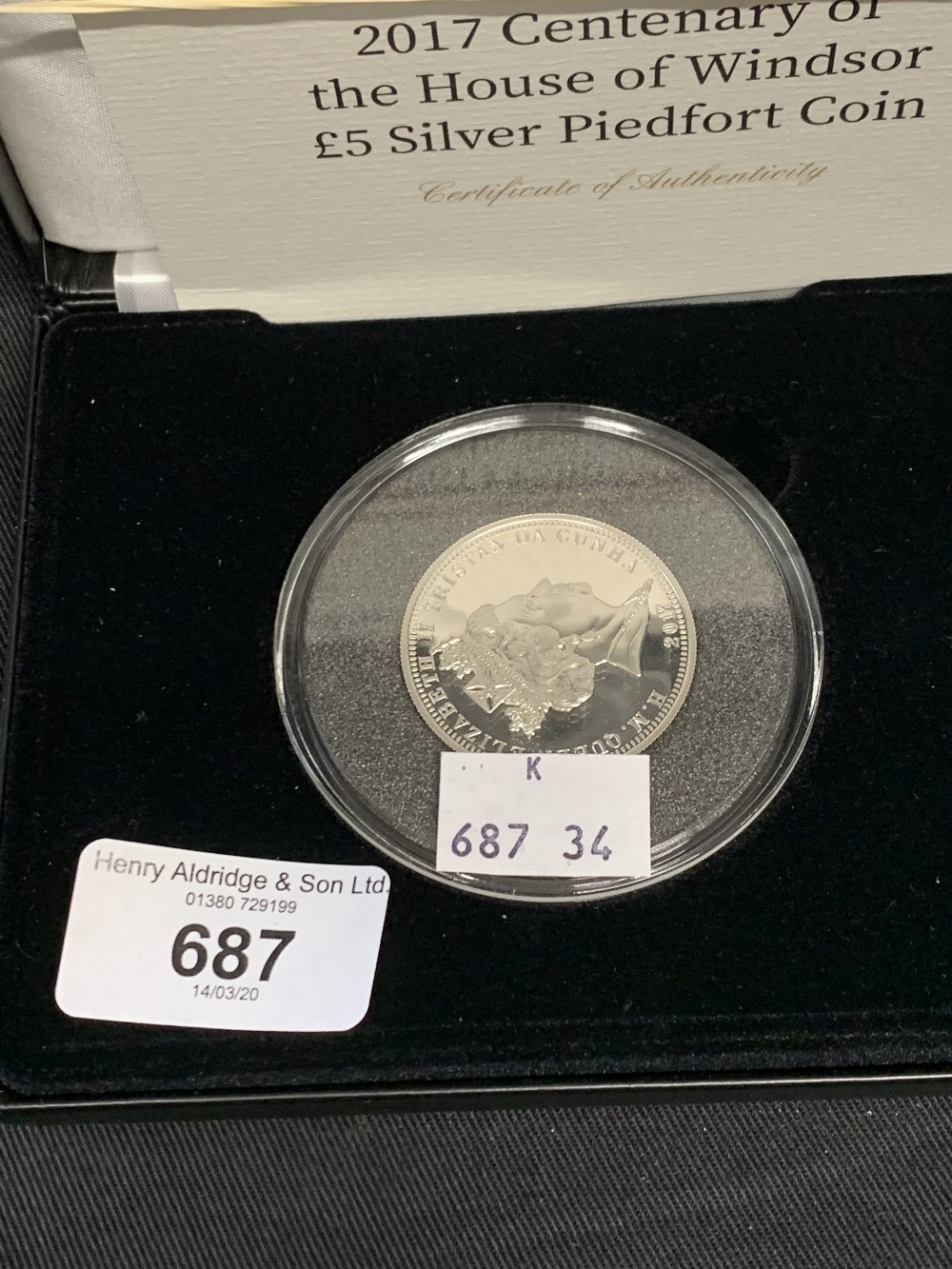 Silver Coins: Queen Elizabeth 2017 £5 'House of Windsor' Tristan da Cunha. 50g, plus silver £2