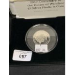 Silver Coins: Queen Elizabeth 2017 £5 'House of Windsor' Tristan da Cunha. 50g, plus silver £2