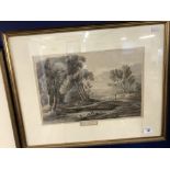 Paintings: Catherine Elizabeth Coote, circa 1820. Black chalk and wash of a country scene. Abbott