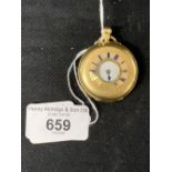 Watches: Half hunter pocket watch, 18ct gold, hallmarked Birmingham 1904. Weight 46.6g.