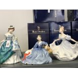Royal Doulton Figurines: Kathy HN 3305, Linda HN 3374, Elyse HN 2429. All boxed (3).