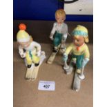 Katzhutte: Children skiers, model 2038 and 2045 c1930, and one model 2033 c1935. Listed page 46